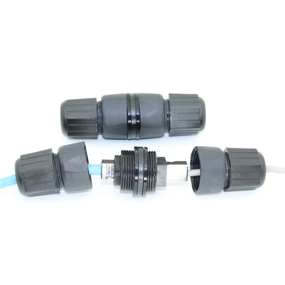 xintylink RJ45 connector waterproof utp stp cat6 socket M25 F/F female lan ethernet cable cat5e cat 6 8p8c double rg rj 45 ip67