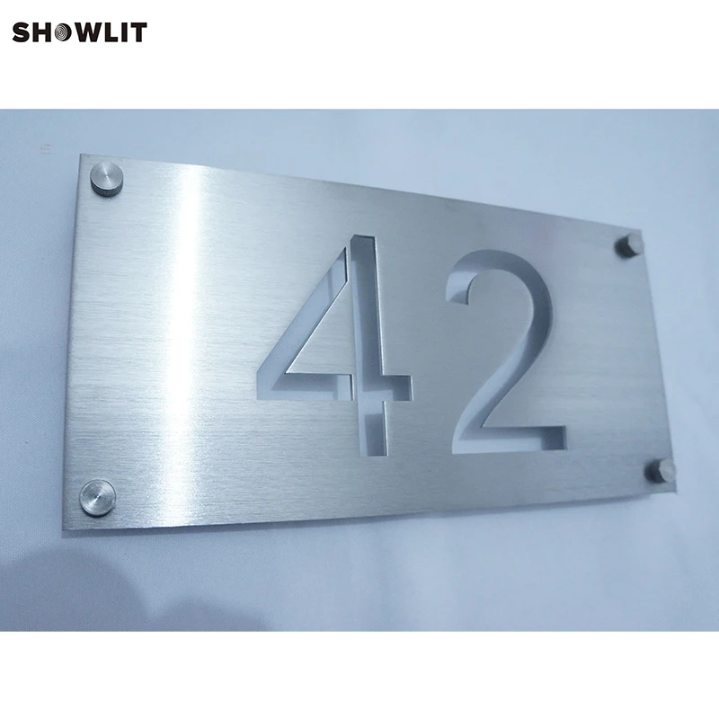 Outdoor Weather proof Brushed Stainless Steel Engraved Office Signs Custom Made Available