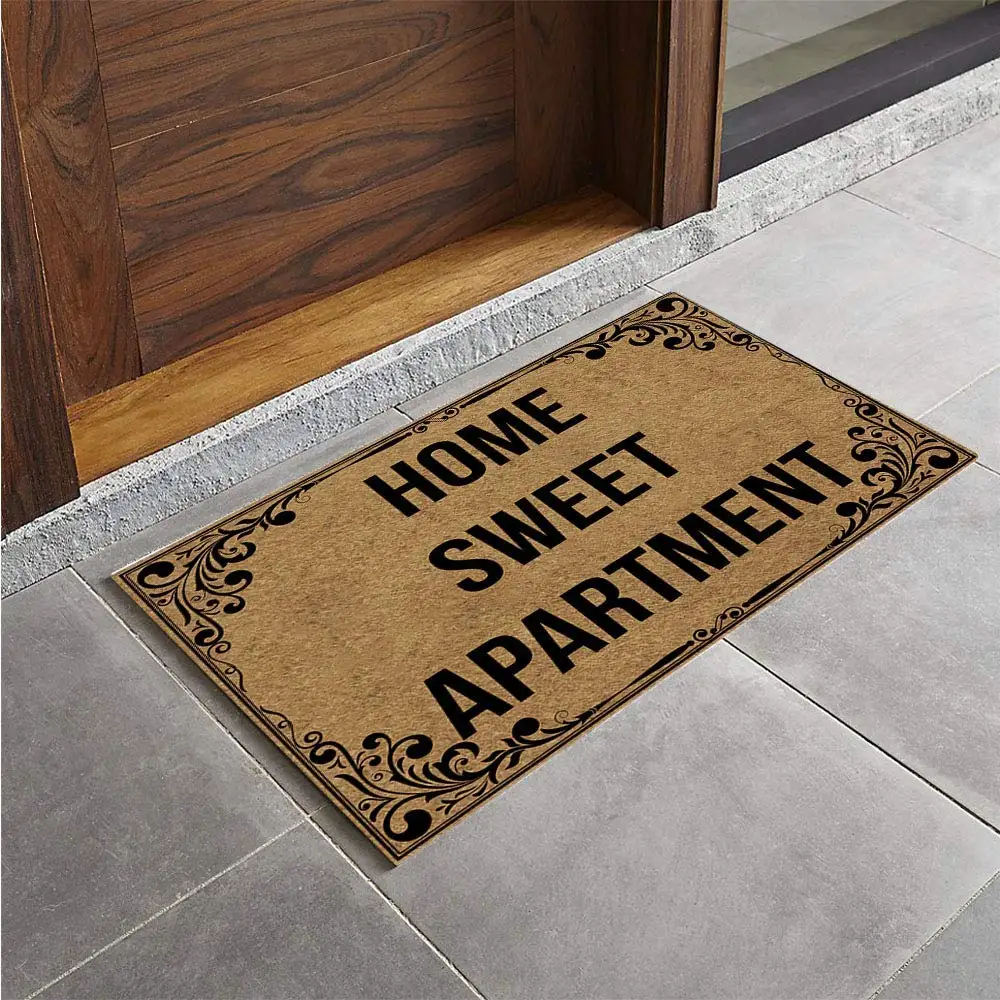 Doormat Home Sweet Apartment Funny Door Mat Entrance Floor Mats Indoor Outdoor Decorative Non-slip Rubber Doormat 18x30