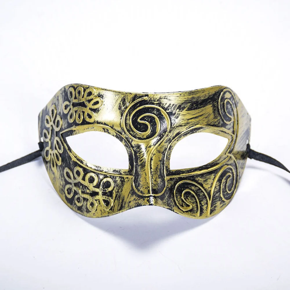 Novo estilo romano samurai máscara homem meia face cabeça plana esculpida veneziano máscaras masquerade carnaval baile de formatura máscara de halloween