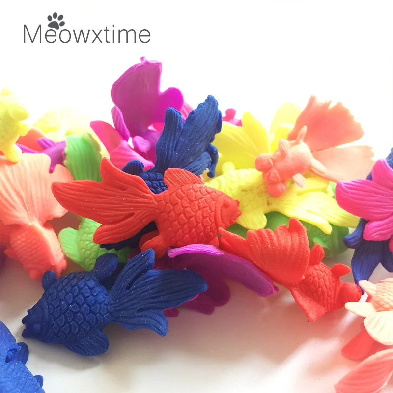 10pcs/lot Multi Colors Of Golden Fish Crystal Soil Gels Growing Up In Water Magic Grow Animal Toys