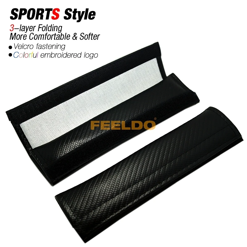 50Pair  Carbon Fiber Embroidered Seat Belt Cover Shoulder Pad for Mixed order #FD-4270