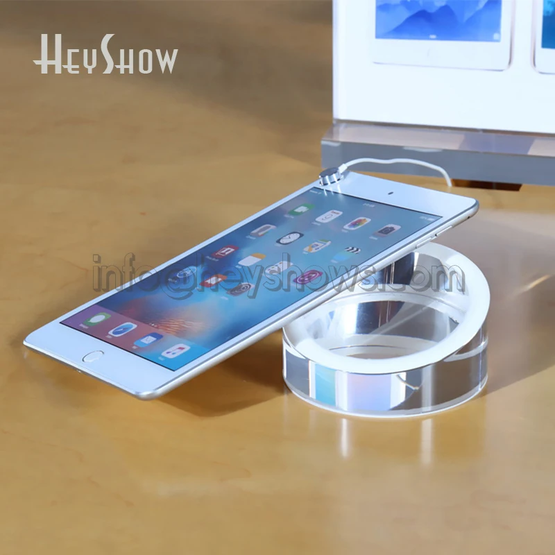 Acrylic Tablet Display Stand, Round Holder, Clear Base, Transparent Phone Pedestal, Apple, Samsung, Xiaomi, Huawei Shop