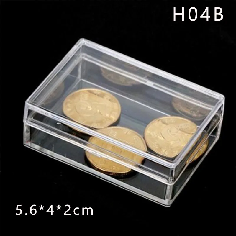 Small transparent plastic box coin capsules case Clear PS Storage Box Tools Display Box Beads/Jewelry Gift Box