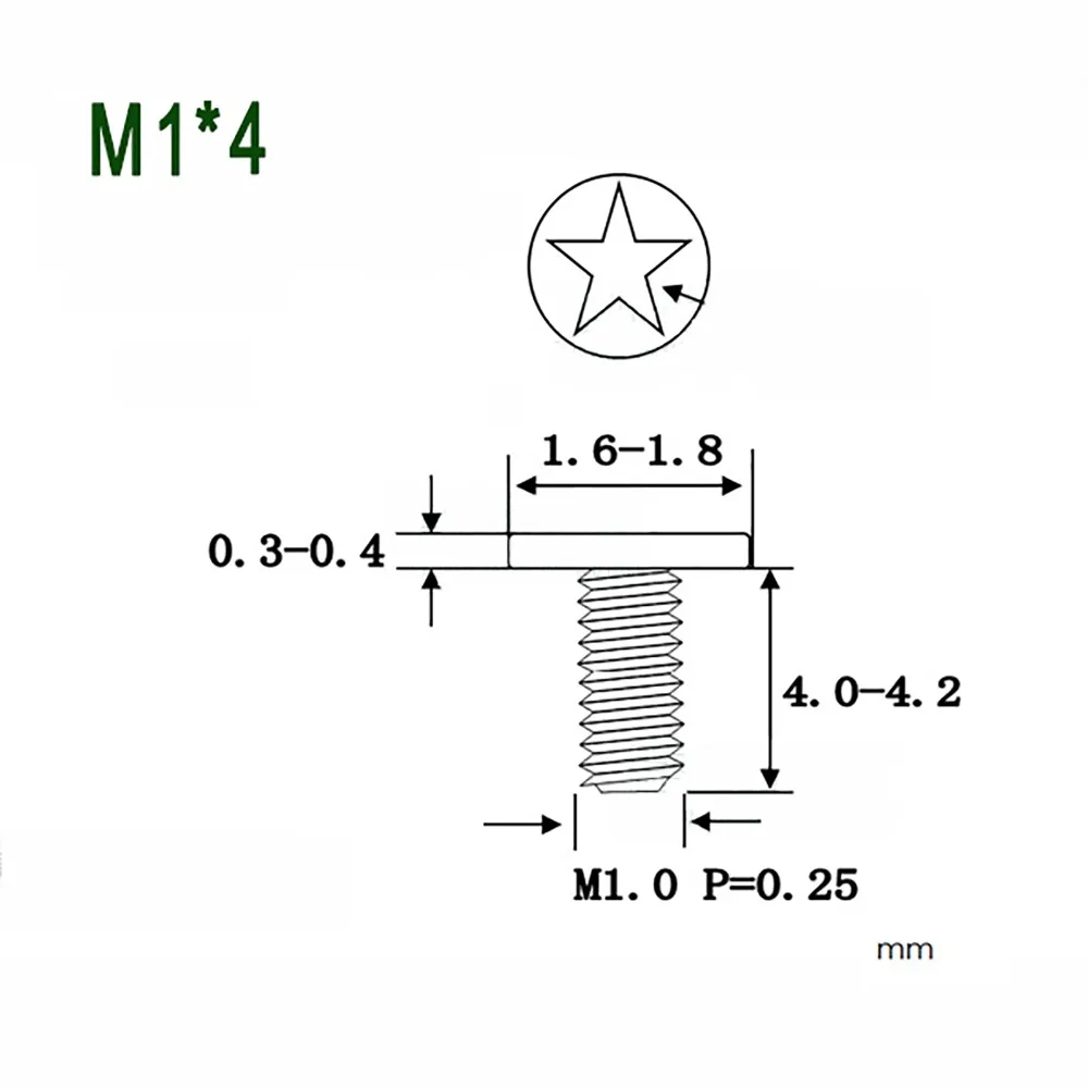 5-100pcs M1 M1.2 304 Stainless Steel Five Torx 5 Point Star Flat Head Screw Lock Screw Laptop Notebook Computer Repair Tool