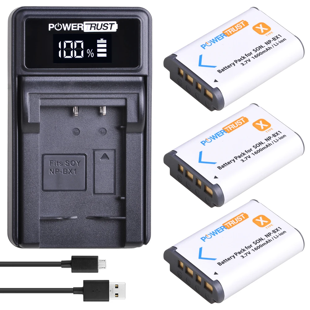 

3 шт., аккумулятор и зарядное светодиодный USB для Sony