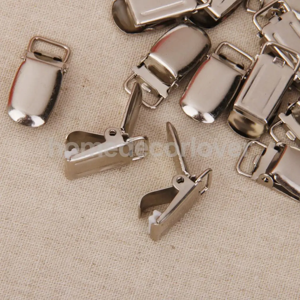 20x Metal Pacifier Suspender Clips Holder Crafts w Single Plastic Insert 1cm