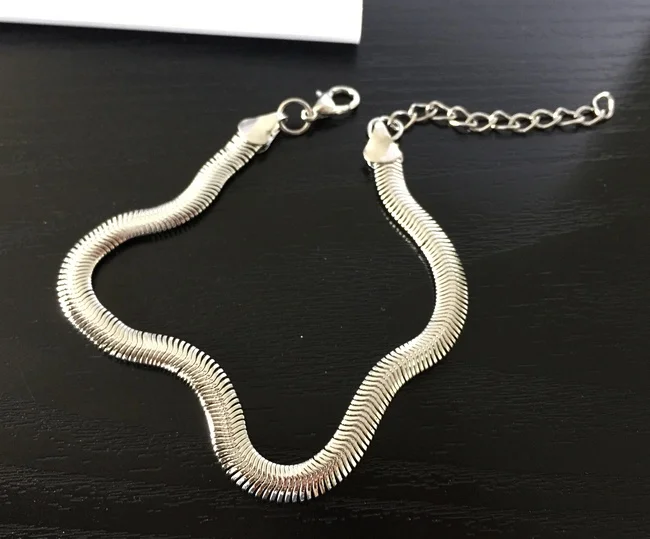 Foreign Woman Sexy Thin Metal Chain Anklets Scale / Upscale Beach Sandals Snake Bone Chain Bracelet Foot Jewelry  Tobillera image 3