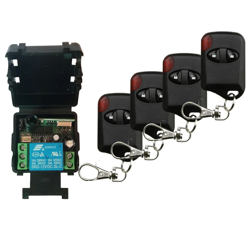 

DC12V 24V 1CH 1 CH 10A Wireless Remote Control Switch System Receiver+cat eye Transmitters Gate Garage Door/window