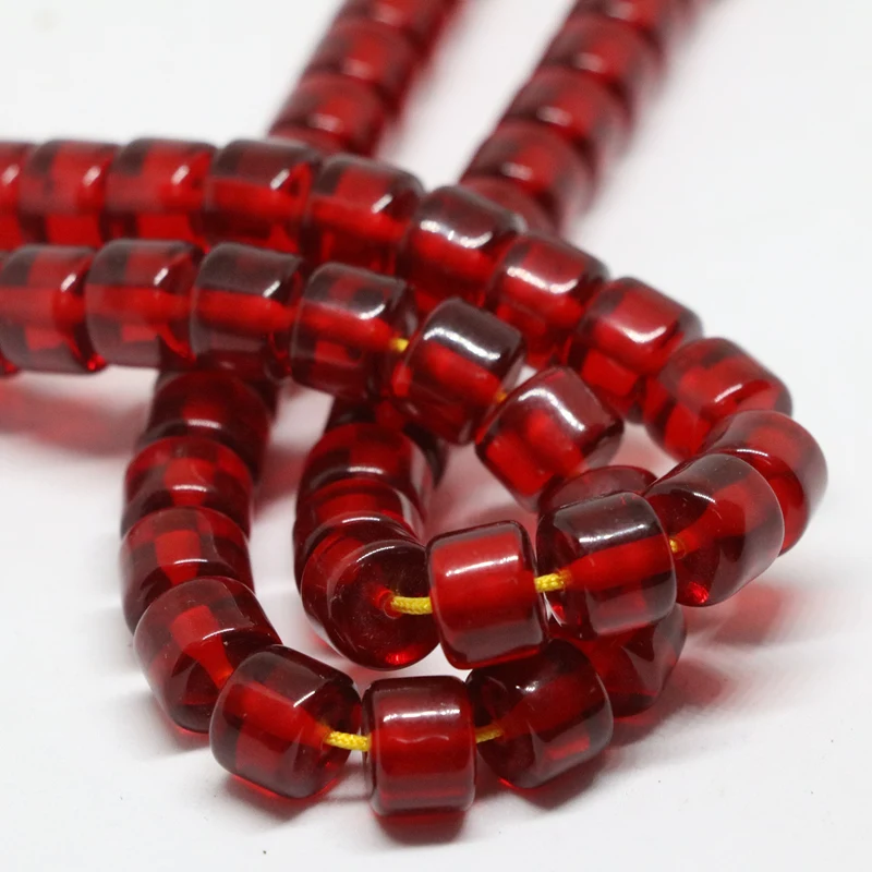 Dark red resin beeswax tube drum cylinder 4*7mm 5*8mm 7*10mm 12*9mm wholesale price diy loose beads spacers jewelry 15inch B61