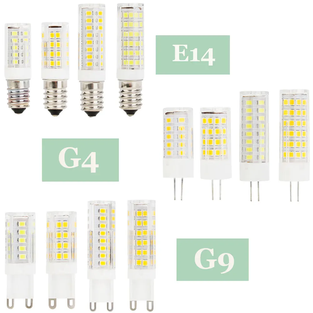 E14 G4 G9 żarówka LED ceramiczna 2835SMD 5W 6W 7W 9W lampa Led w kształcie kukurydzy wymienić Halogen 30w 40w 50w 60W żyrandol światła 220V