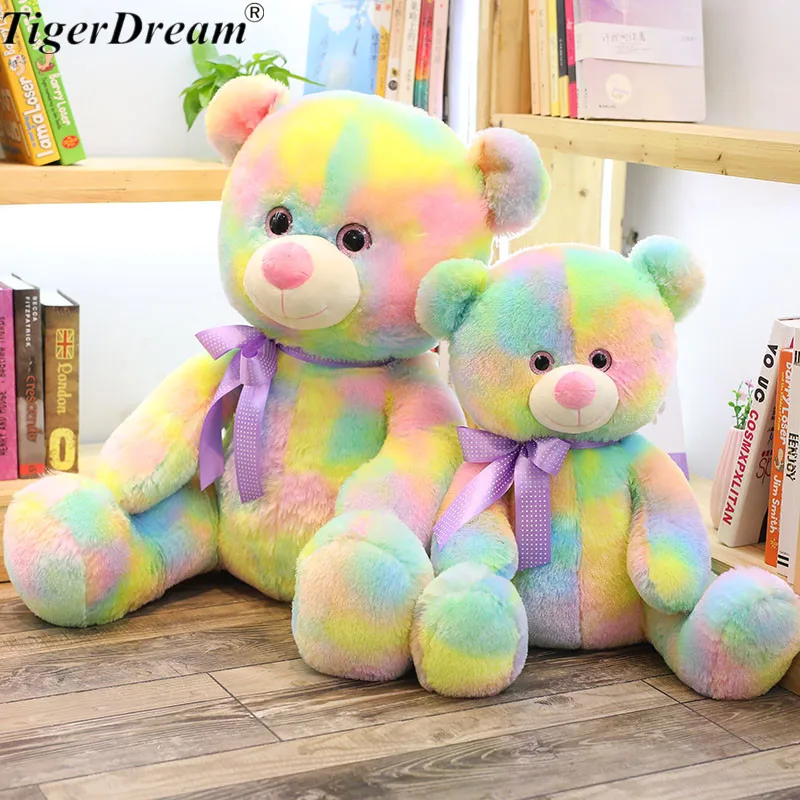 

Soft PP Cotton Stuffed Rainbow Bear Toy Cute Toys Creative Boys&Girls Colorful Bears Plush Doll High Quailty GirlFriend Gifts