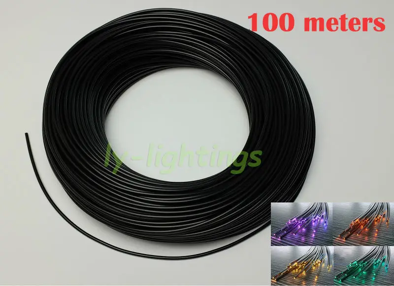 

Black optical fiber cable solid fiber with cover for star ceiling pool lighting sauna room decoration outdoor garden night light