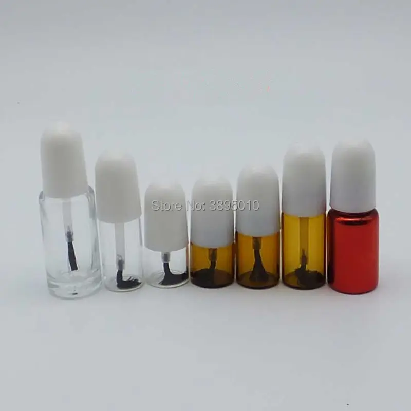 

1ml 2ml 3ml 5ml Glass Nail Polish Bottle,Empty With A Lid Brush Cosmetics Packaging Nail Bottle F986