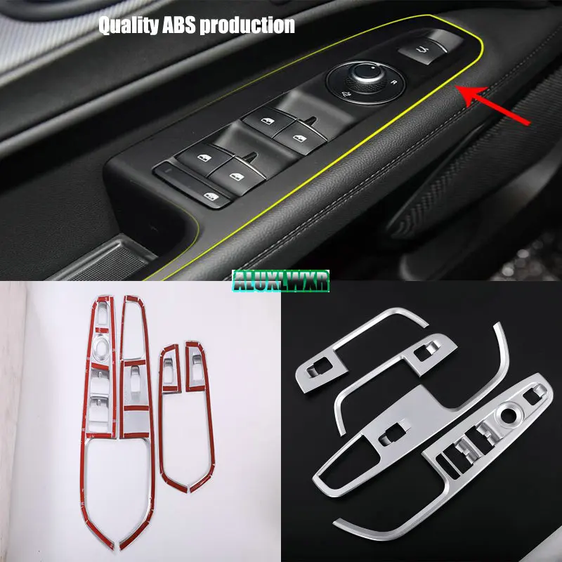 Decorative Frame Covers Trim Interior Car Accessories for Alfa Romeo Stelvio 2017 2018 ABS Window Glass Lifter Switch Buttons