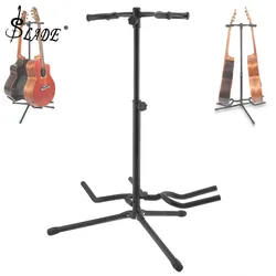 Double Holders Aluminum Alloy Floor Guitar Stand with Stable Tripod for Display 2pcs Acoustic Electric Guitar Bass Accessories