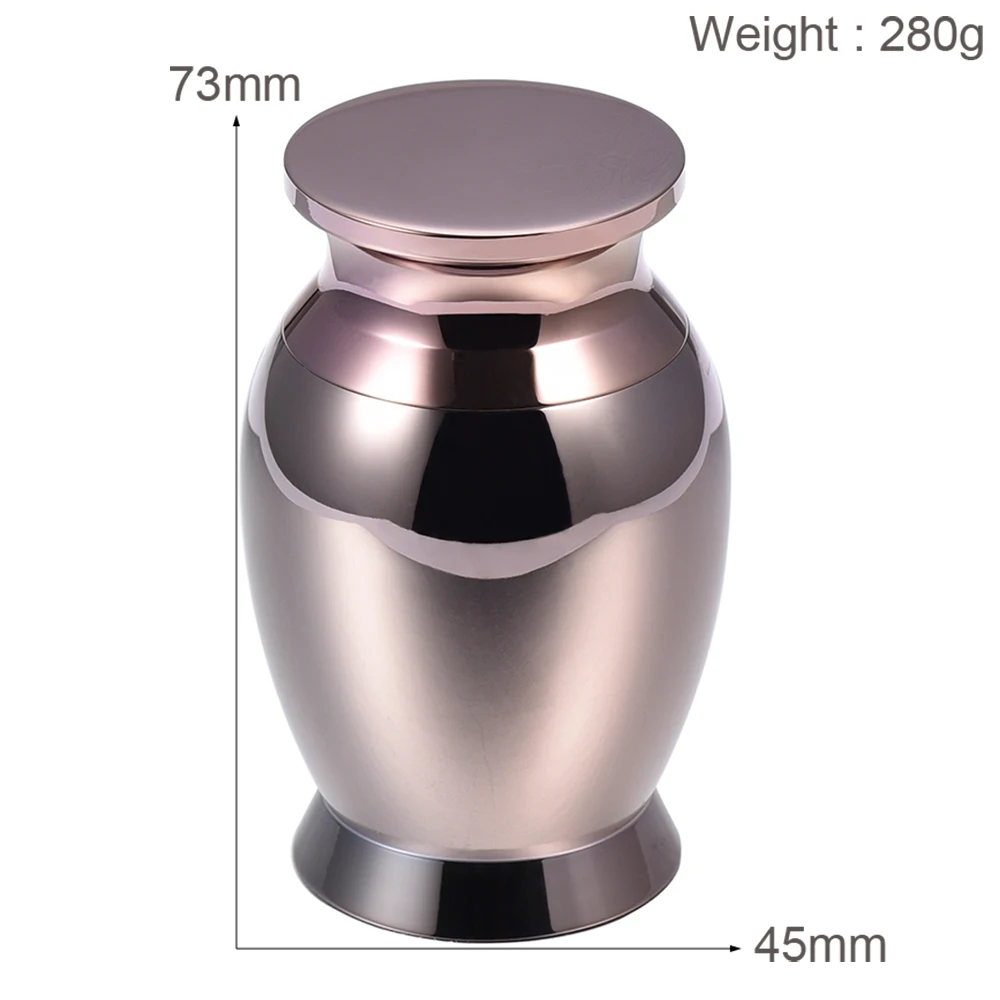 73mm*45mm High&Weight 280g High Polished 316L Stainless Steel Cremation Urn Pet/Human Ashes Keepsake Urns Funeral Casket