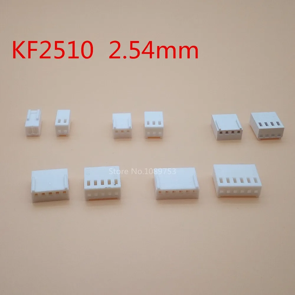 50Pcs KF2510 2/3/4/5/6/7/8/9/10 Pins 2.54mm Pitch Plastic Head Wire Cable Housing Female Pin Connectors