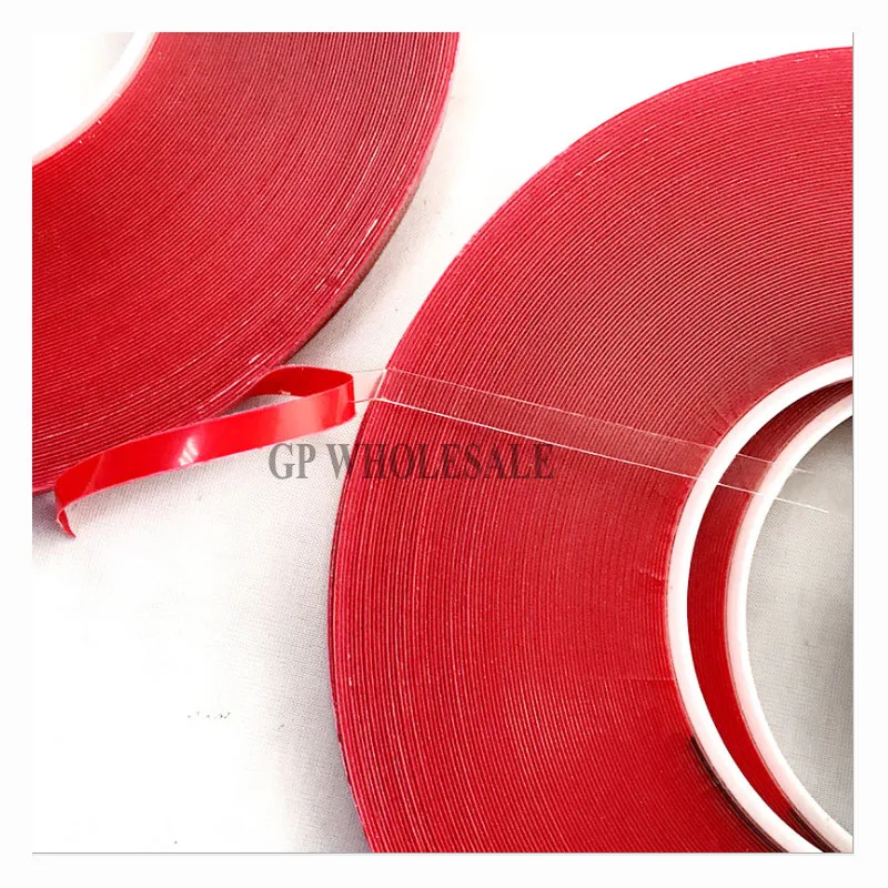 5 Rolls,(6mm*33Meters) 0.5mm Thick, Transparent Double Coated Acrylic Glue Tape for Car Strip, Glass Joint