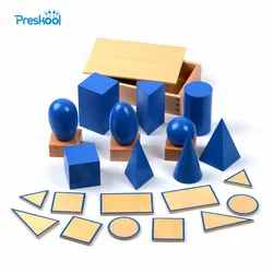 Baby Toy Montessori Geometric Solids with Stands Bases and Box Early Childhood Education Kids Toys Brinquedos Juguetes