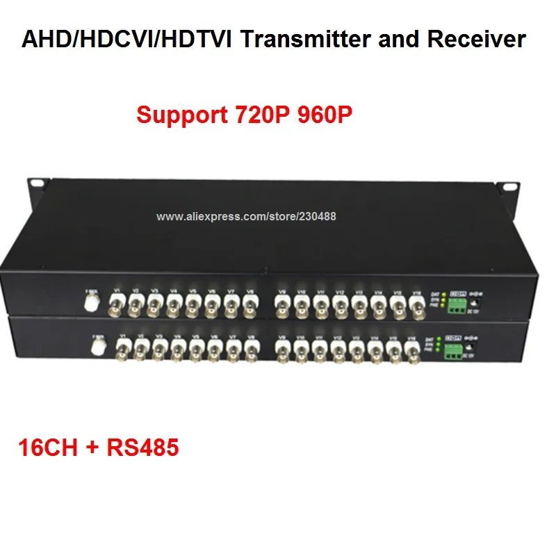 16 Channel 720P/960P HD CVI/AHD/TVI Converter Fiber Optic to BNC Digital Video Converter Fiber Optical Transmitter and Receiver