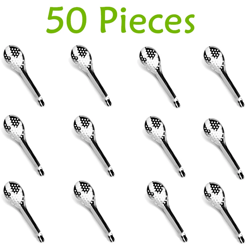 

50pcs Stainless Steel Spherification Spoon Molecular Mixologist Slotted Bar Spoons Barware