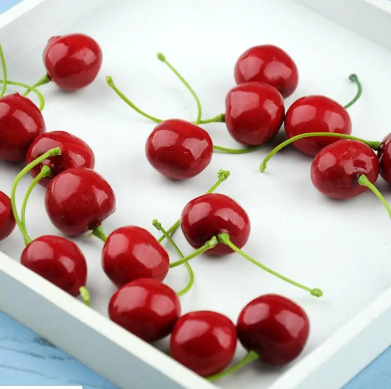 New Arrival Artificial Fruits Simulation Cherry Cherries Fake Fruit and Vegetables Home Decoration Shoot Props LX6761