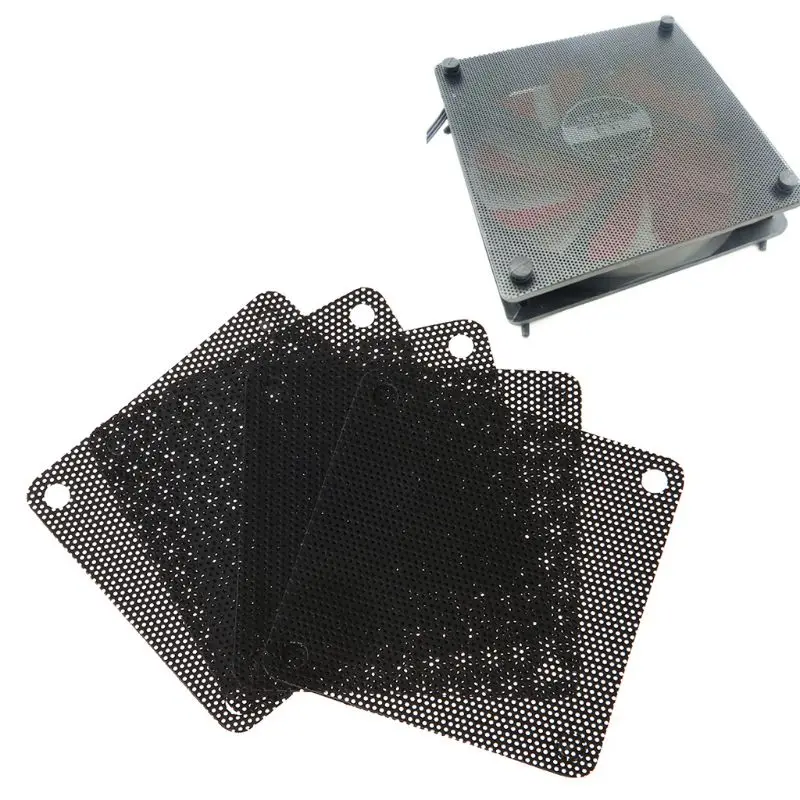5PCS PVC Fan Dust Filter PC Dustproof Case Cuttable Computer Mesh Cover 40mm Mesh Black