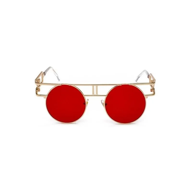 Gafas de sol redondas Steampunk para hombres y mujeres, gafas de sol Vintage, diseñador Punk, 20 colores