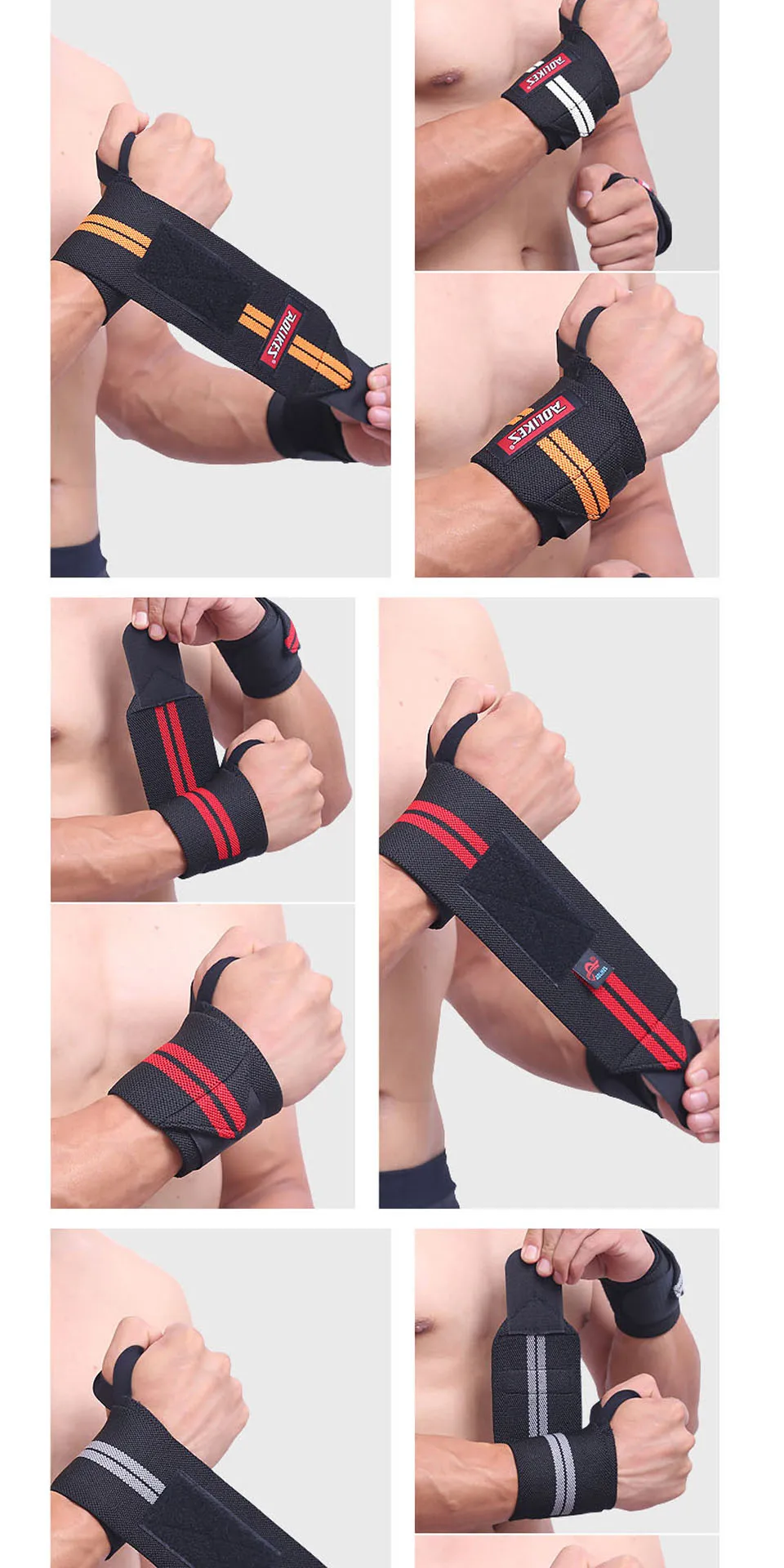 AOLIKES 1 Paar Handgelenkbandagen für Gewichtheben, Fitnessstudio, Handgelenkschlaufen für Gewichtheben, Handgelenkstütze für Powerlifting, Krafttraining – Detail 24