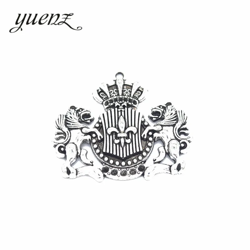 YuenZ 2pcs Zinc Alloy Antique Silver color lion Crown Charms Pendants Jewelry Findings For DIY Choker Necklace Bracelet N212