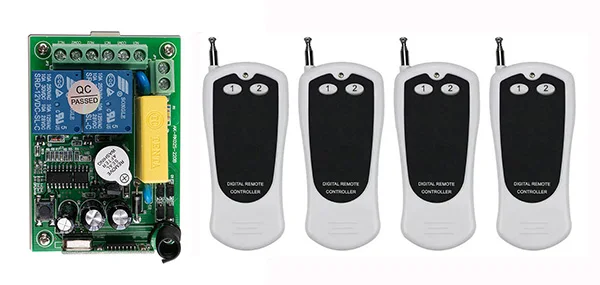 

AC220V 2CH 500m Long Range RF Wireless Remote Control Switch System Transmitter+Receiver,315/433 MHZ /lamp/ window