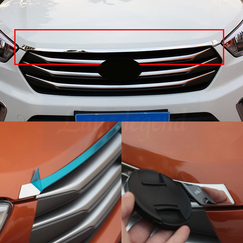 

For hyundai ix25 creta accessories grille front Racing Grille Cover trim Exterior decoration Chromium Styling 2016-2019