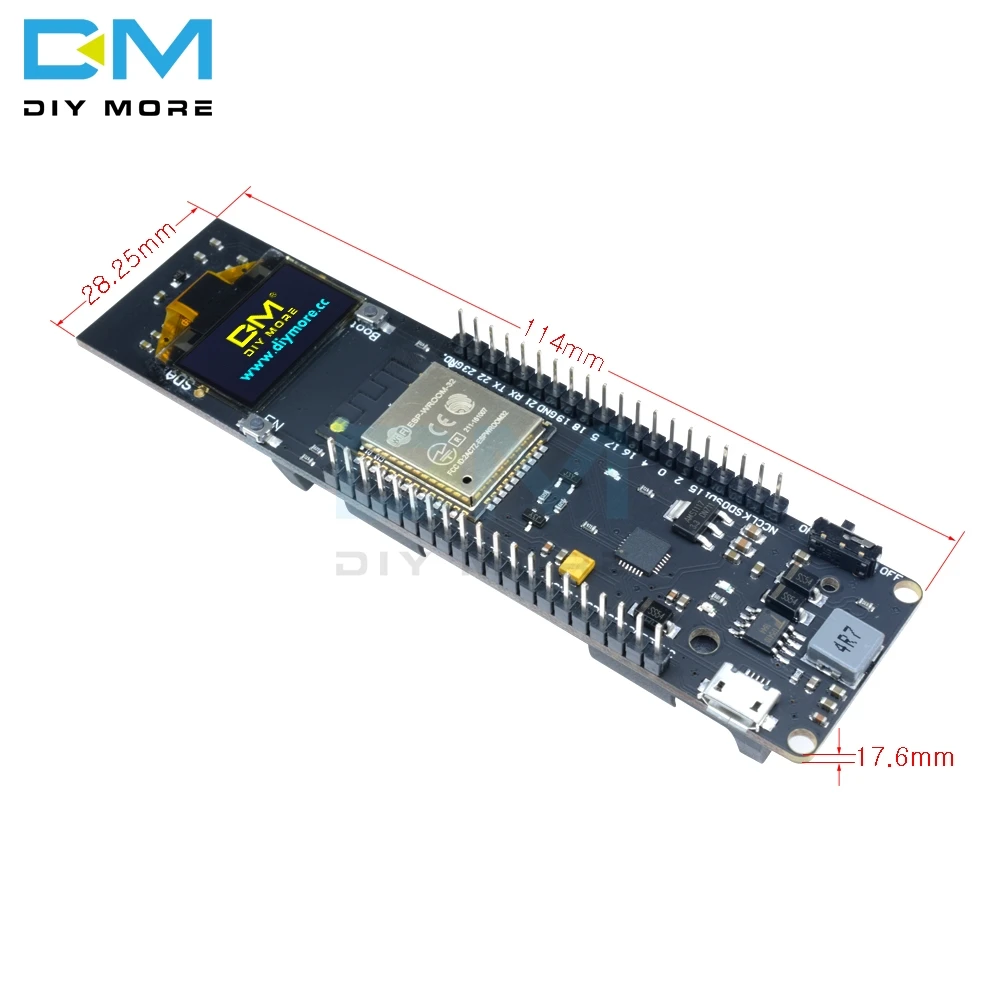 Imagem -06 - Placa de Desenvolvimento com Tela Oled de Lítio Esp32 Tamanhos Esp8266 0.96 Módulo Cp2102 Wi-fi Bluetooth Bateria