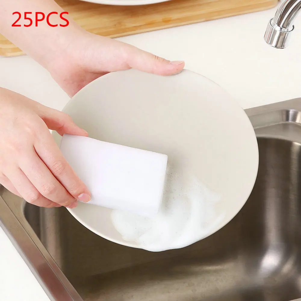 

25PCS White Magic Sponge Eraser Melamine Cleaner Multi-Functional Kitchen Bathroom Cleaning Tools Nano Sponge New Arrival