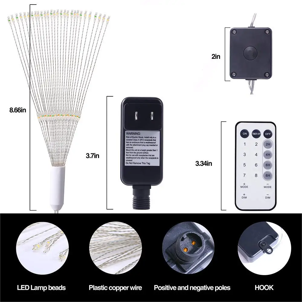 VNL LED الأسلاك النحاسية انفجار سلسلة ضوء مع جهاز التحكم عن بعد الجنية وميض أضواء معلقة ضوء لغرفة النوم حديقة الزفاف