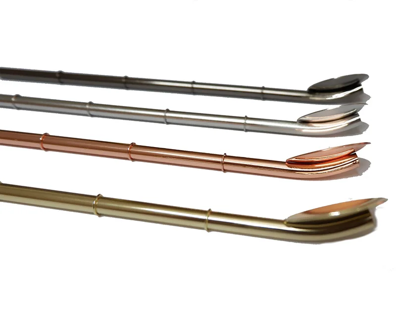 4PCS Stainless Steel Bamboo Shape Spoon Straws , Drinking Straws Drinking Metal Straws
