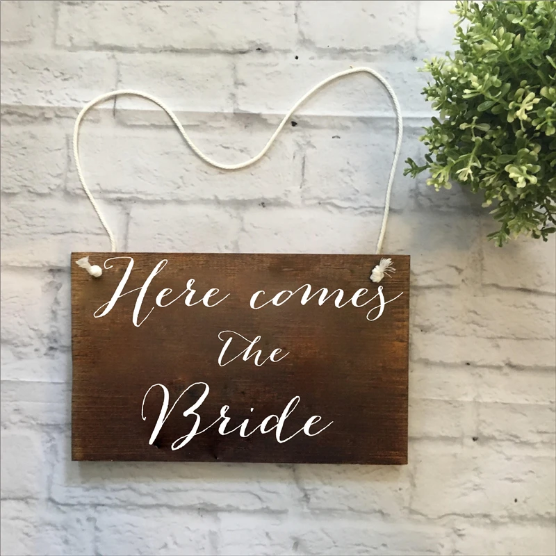 Wedding Here comes the Bride Sign Ringer Bearer, Flower Girl  Wedding Stickers Vinyl Removable Waterproof decal