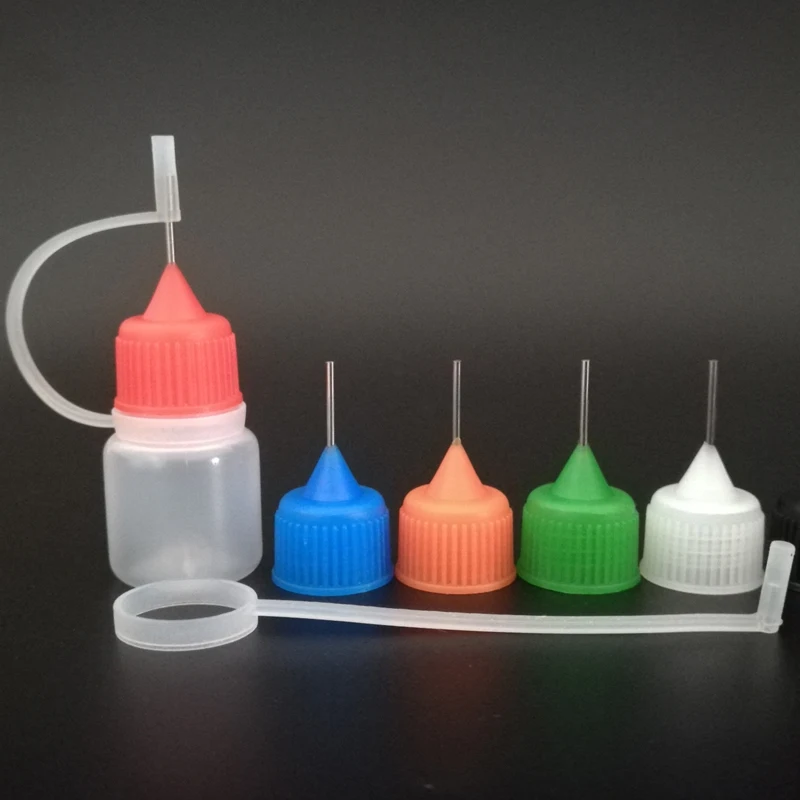 200pcs 3ml LDPE Empty Plastic Squeezable Dropper Bottles With Metal Needle Tip For E Juice Nail Polish