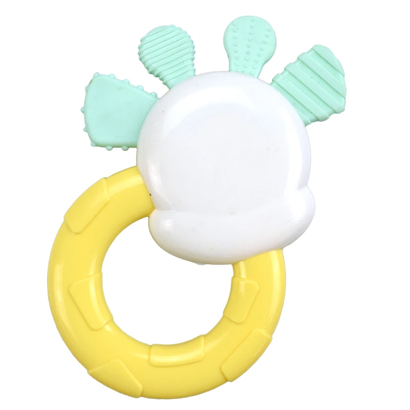 Anneau de dentition en Silicone pour bébé de 0 à 12 mois, hochet de lit, anneau molaire en plastique, jouets éducatifs pour nouveau-né