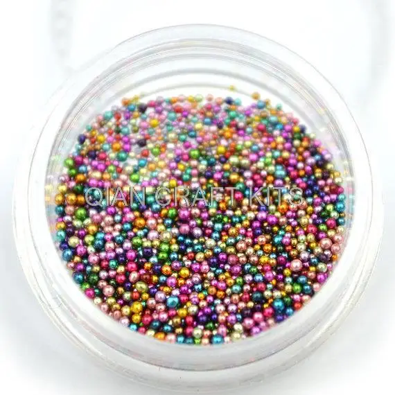 300g Colorful Caviar Manicure Pedicure Micro Tiny Nail Art Stickers Beads for nails crafts UV coated DIY 1.2mm D25