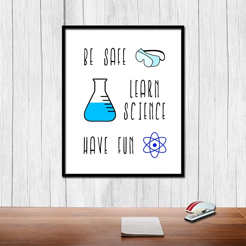 Chemistry Lab Safety Sign Art Canvas Print Poster , Chemistry Science Laboratory Canvas Painting Wall Picture Art Decor