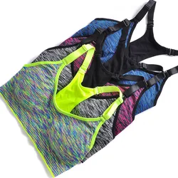 Sexy di modo Delle Donne di Fitness Push Up Sport Reggiseno Per Corsa e Jogging Regolabile Cinghie di Spaghetti Imbottito Top Senza Soluzione di Continuità Magliette e camicette Da Ginnastica Maglia