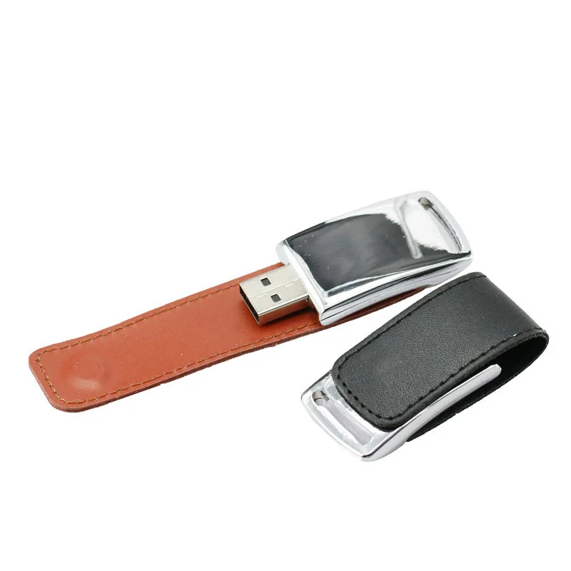 محرك فلاش USB 2.0 من جلد البولي يوريثان ، ذاكرة خارجية 4 جيجابايت ، 16 جيجابايت ، 32 جيجابايت ، 64 جيجابايت ، 128 جيجابايت ، محرك فلاش مع شعار مخصص