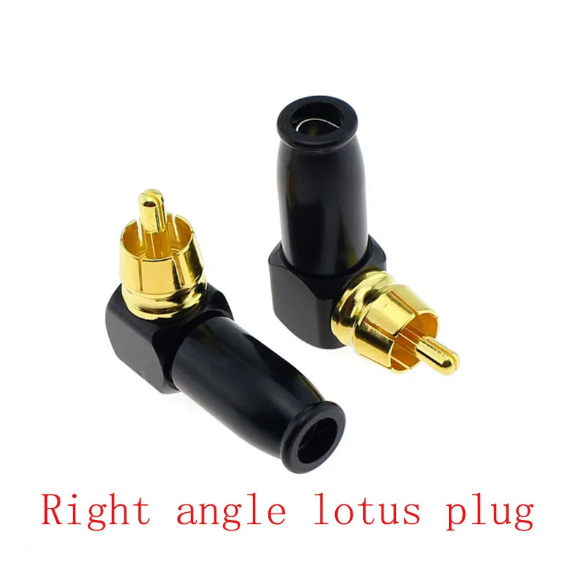 50pcs Bent Lotus 399 Plug 90 Degree Elbow AV RCA Plug Audio Right Angle Lotus Plug