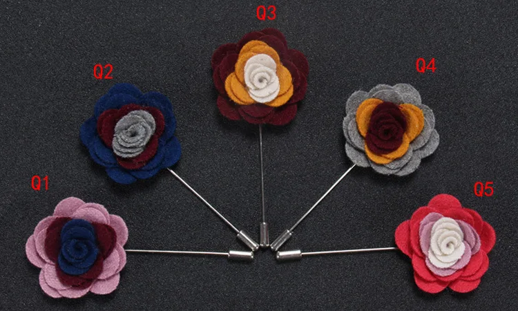 Free shipping , 20 pcs/lot , Felt Carnation lapel flower , mens boutonniere lapel pin, groomsmen lapel pin