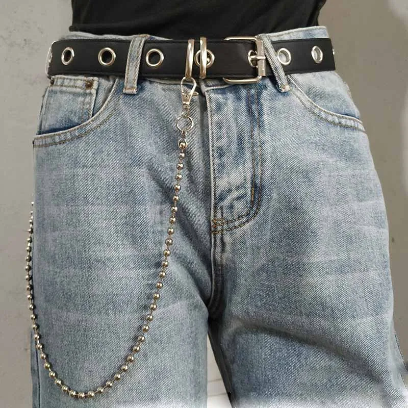 Ball Metal Trousers Chain For Jeans Pants 51cm Punk Men Wallet Belt Chain Fashion Jewelry For Men Women Trinket