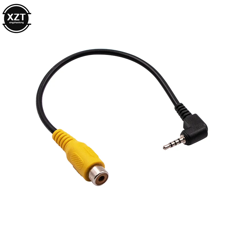 AV no cabo de vídeo para conversor GPS, plugue macho para adaptador fêmea RCA, 2,5mm estéreo jack, 1pc