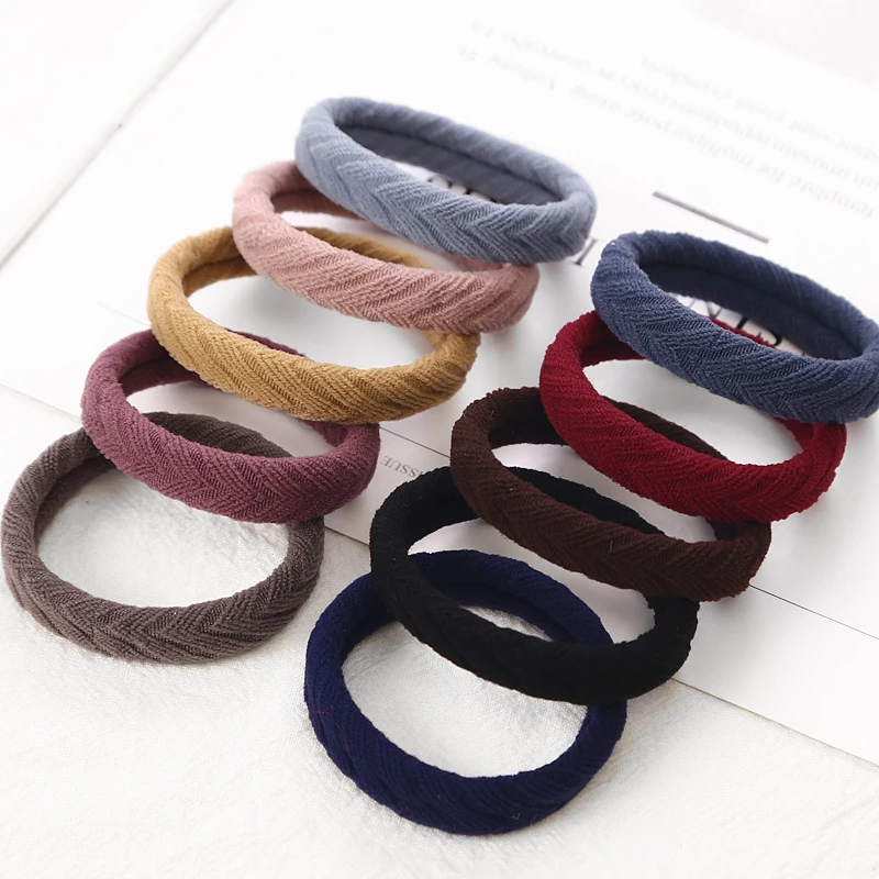 New 10PCS Women Girls Simple Basic Elastic Hair Bands Tie Gum Scrunchie Ponytail Holder Rubber Bands Fashion Hair Accessories