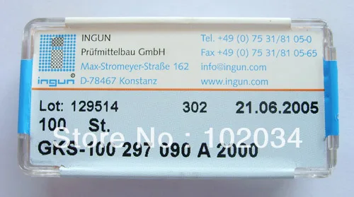 100PCS/LOT 100% ORIGINAL INGUN GKS-100-297-090 GKS-100 297 090 A 2000 Spring Test Probe Pogo Pin made in Germany